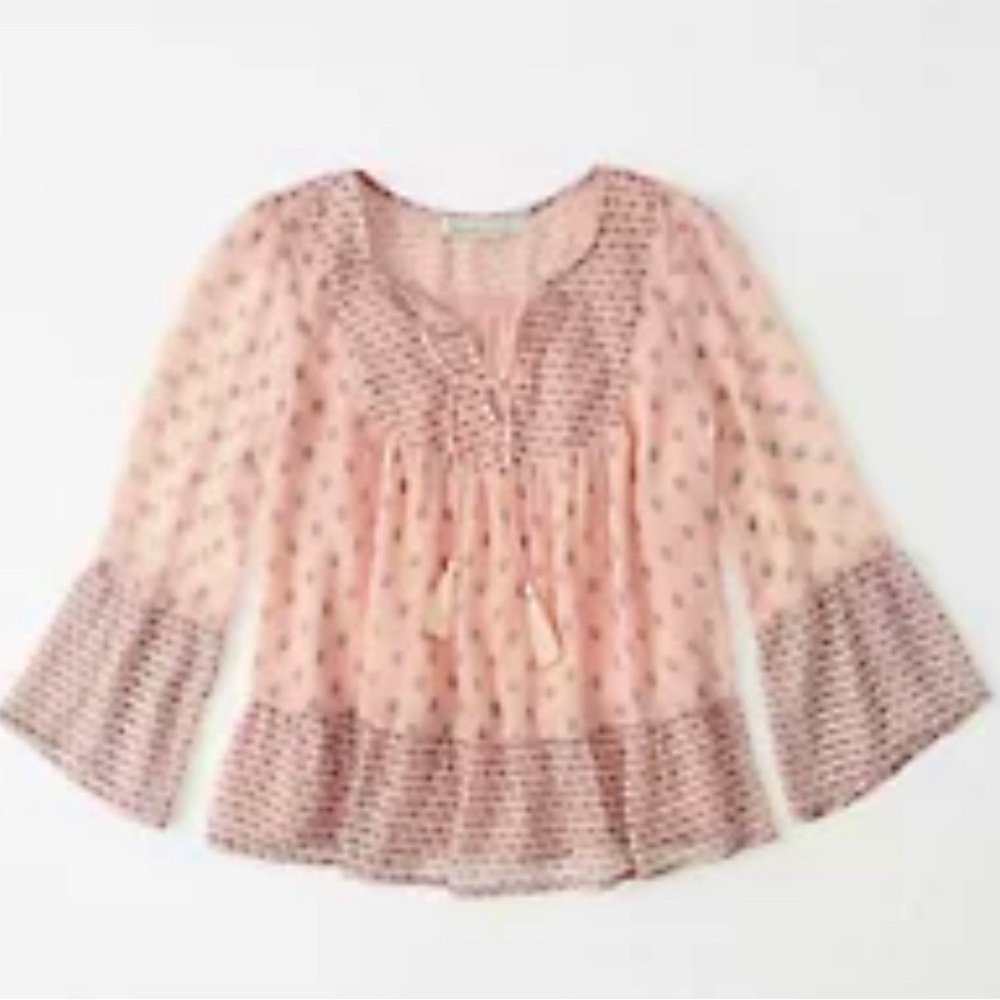 Abercrombie & Fitch Mixed Print Peasant Top
